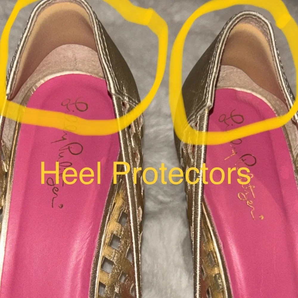 Lilly Pulitzer Gold Leather Resort Chic Basketweave Open Toe Wedge.FIRM PRICE - Picture 9 of 11